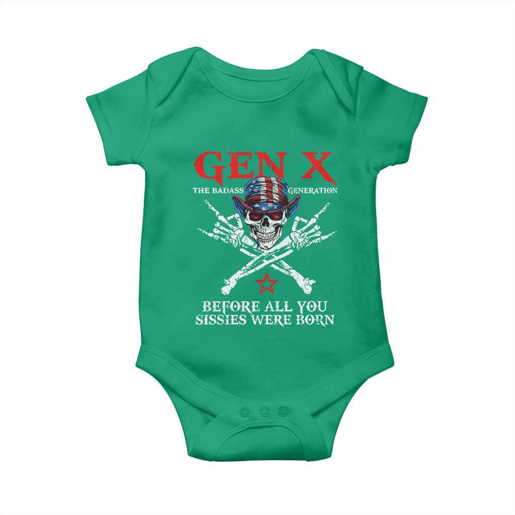 Gen X The Badasss Generation Baby Onesie Before All You Sissie were Born Skull Rock Hand - Wonder Print Shop
