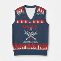 Gen X The Badasss Generation V-Neck Knit Sweater Vest Before All You Sissie were Born Skull Rock Hand - Wonder Print Shop