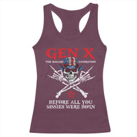 Gen X The Badasss Generation Racerback Tank Top Before All You Sissie were Born Skull Rock Hand - Wonder Print Shop