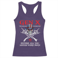 Gen X The Badasss Generation Racerback Tank Top Before All You Sissie were Born Skull Rock Hand - Wonder Print Shop