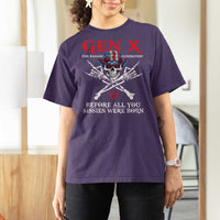 Gen X The Badasss Generation T Shirt For Women Before All You Sissie were Born Skull Rock Hand - Wonder Print Shop
