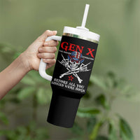 Gen X The Badasss Generation Tumbler With Handle Before All You Sissie were Born Skull Rock Hand - Wonder Print Shop