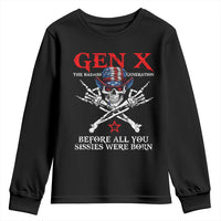 Gen X The Badasss Generation Youth Sweatshirt Before All You Sissie were Born Skull Rock Hand - Wonder Print Shop