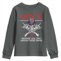 Gen X The Badasss Generation Youth Sweatshirt Before All You Sissie were Born Skull Rock Hand - Wonder Print Shop