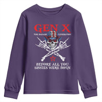 Gen X The Badasss Generation Youth Sweatshirt Before All You Sissie were Born Skull Rock Hand - Wonder Print Shop