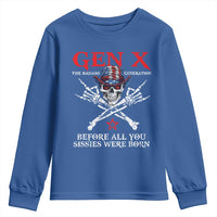 Gen X The Badasss Generation Youth Sweatshirt Before All You Sissie were Born Skull Rock Hand - Wonder Print Shop