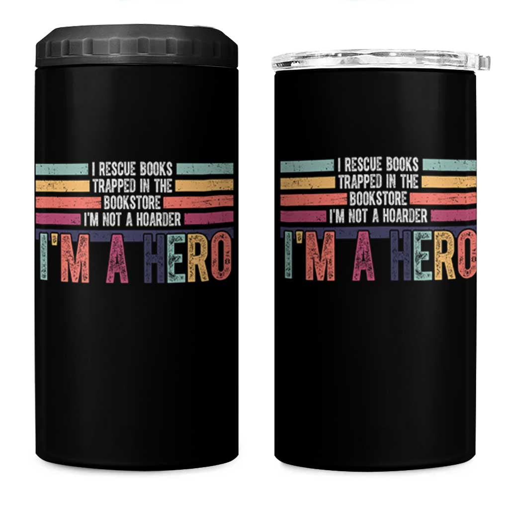 Book Lover 4 in 1 Can Cooler Tumbler I Rescue Books - Wonder Print Shop