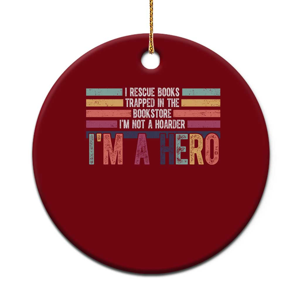Book Lover Ceramic Ornament I Rescue Books - Wonder Print Shop