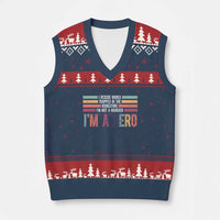 Book Lover V-Neck Knit Sweater Vest I Rescue Books - Wonder Print Shop
