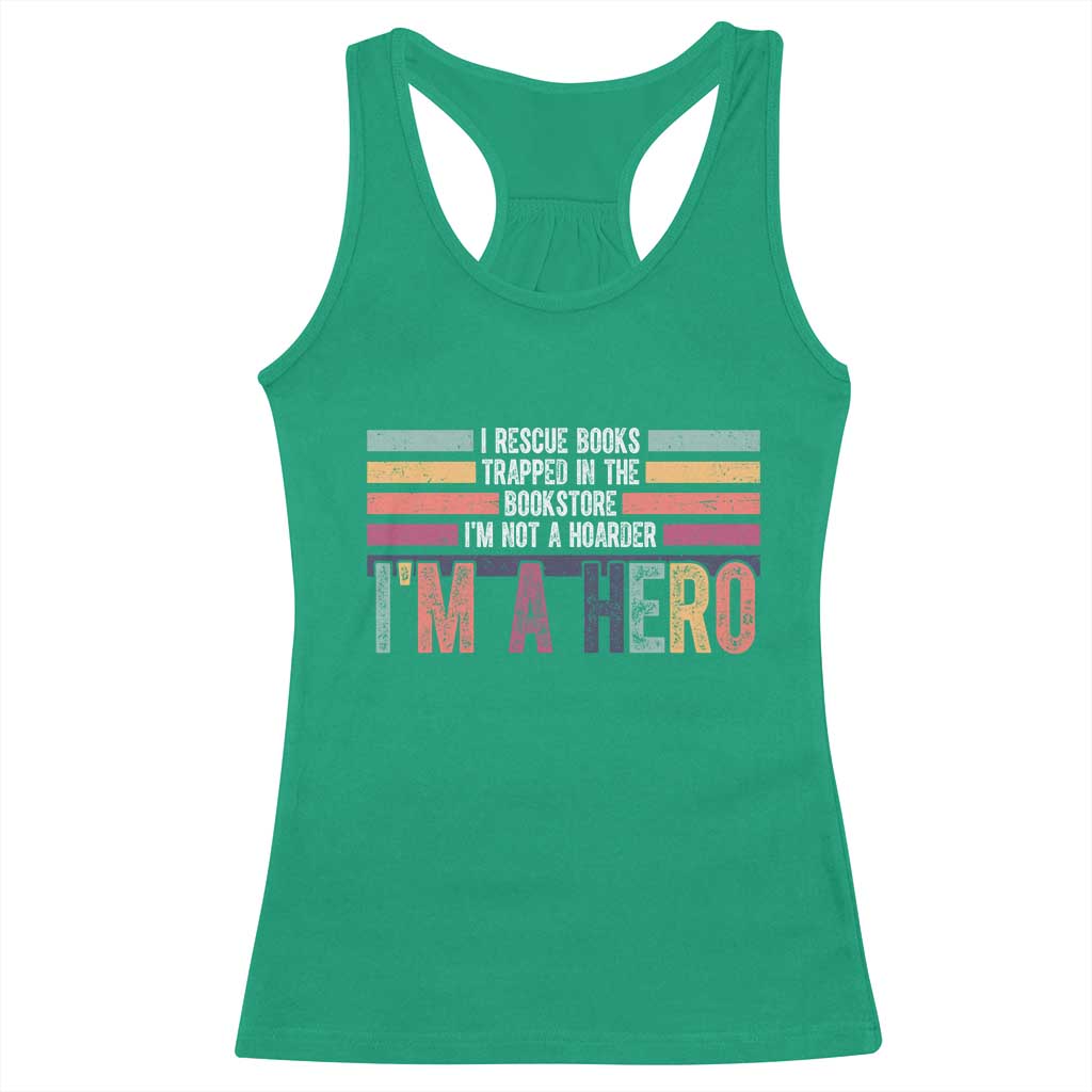 Book Lover Racerback Tank Top I Rescue Books - Wonder Print Shop