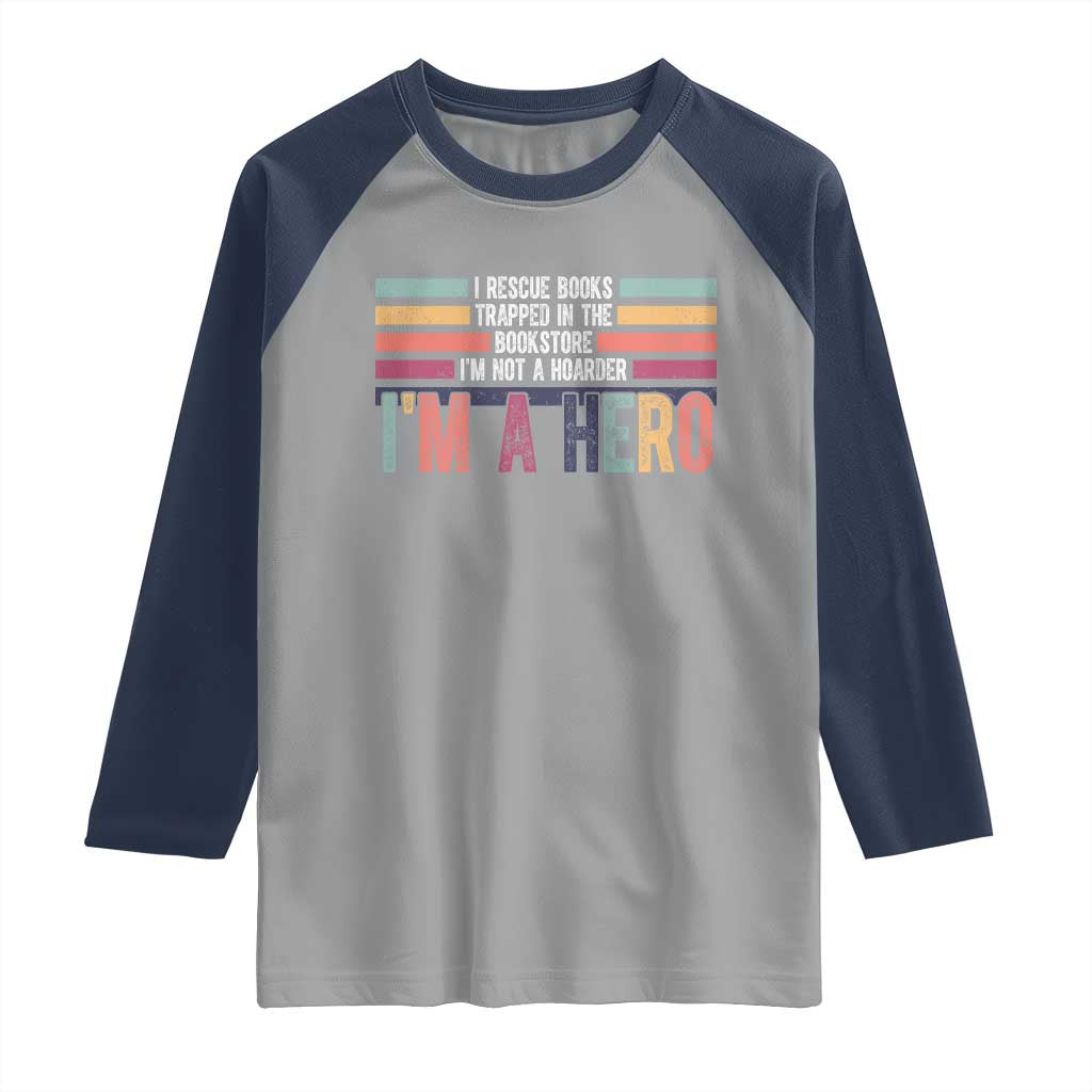 Book Lover Raglan Shirt I Rescue Books - Wonder Print Shop