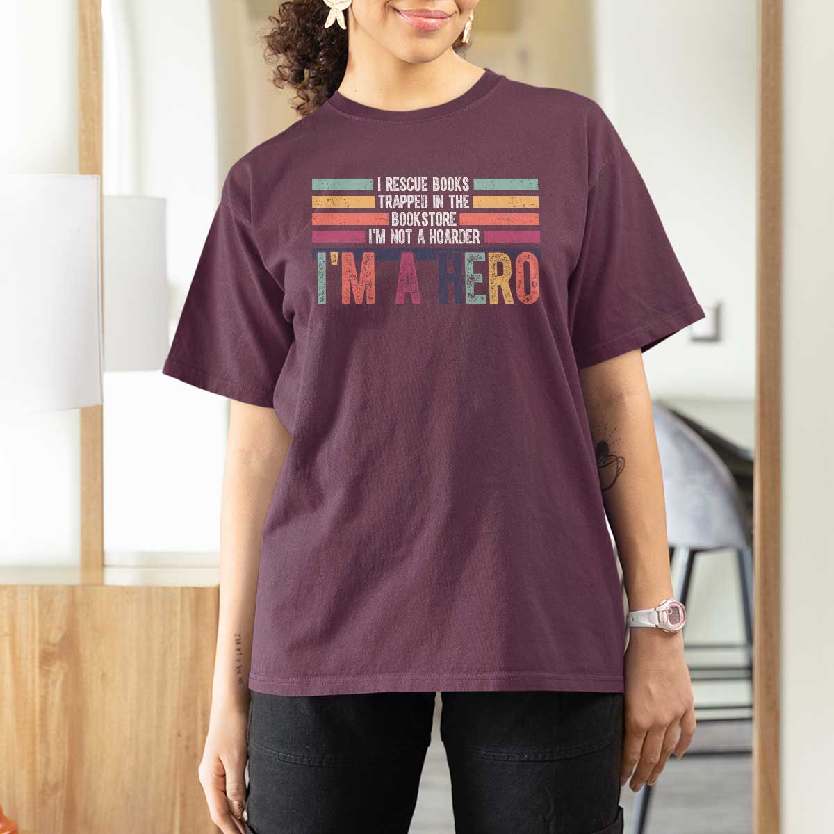 Book Lover T Shirt For Women I Rescue Books - Wonder Print Shop
