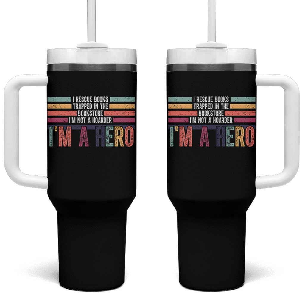Book Lover Tumbler With Handle I Rescue Books - Wonder Print Shop