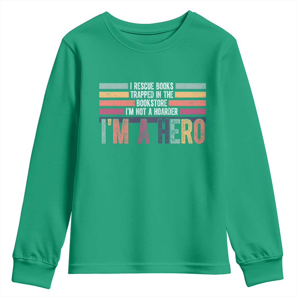 Book Lover Youth Sweatshirt I Rescue Books - Wonder Print Shop