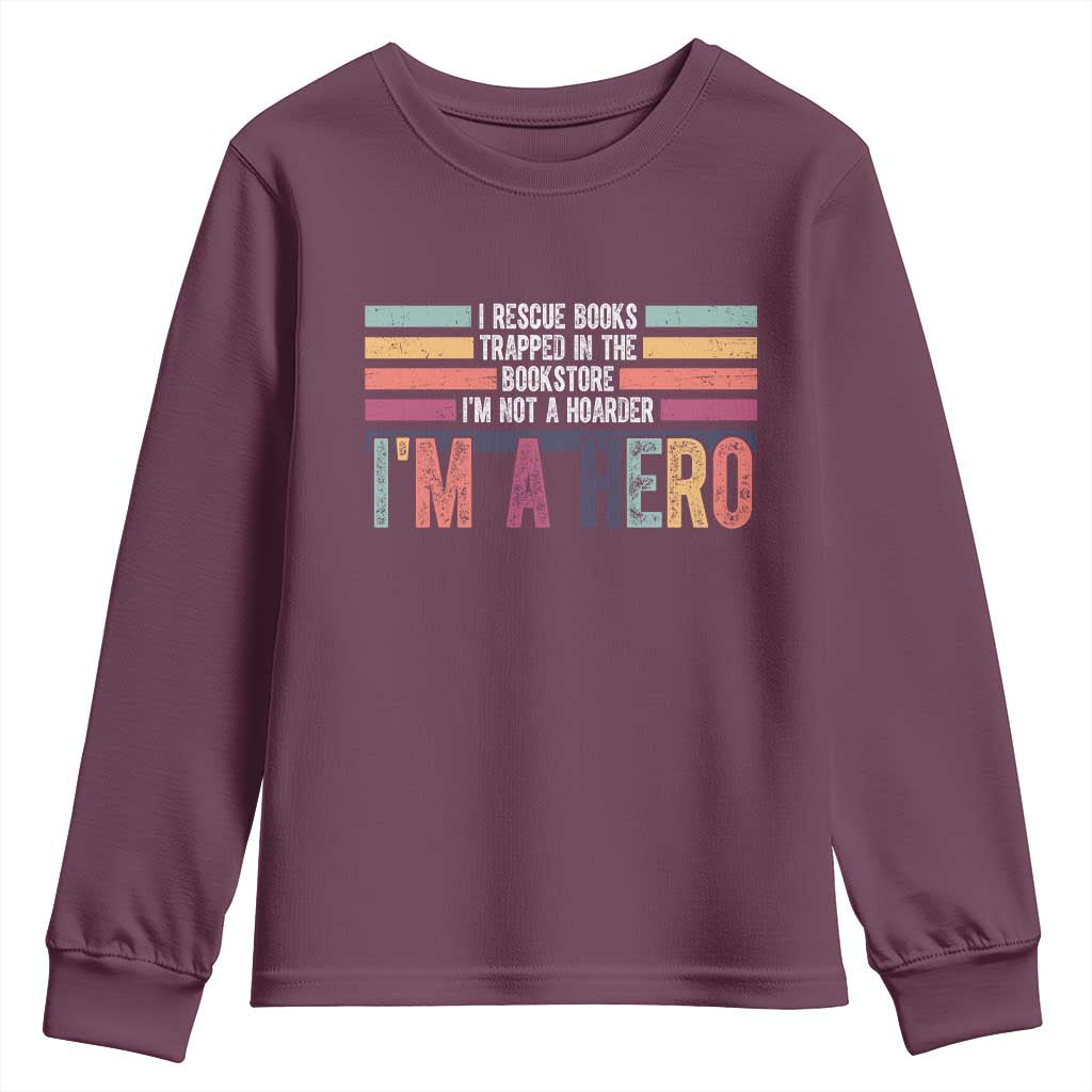 Book Lover Youth Sweatshirt I Rescue Books - Wonder Print Shop