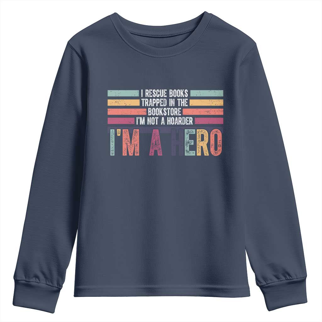 Book Lover Youth Sweatshirt I Rescue Books - Wonder Print Shop