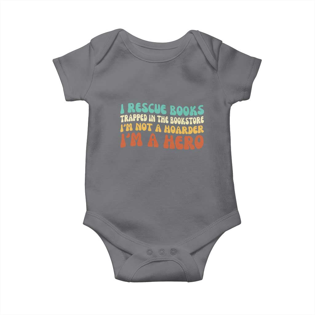I Rescue Books Baby Onesie Funny Booksellers Bookworm Book Lover Reader Gift - Wonder Print Shop