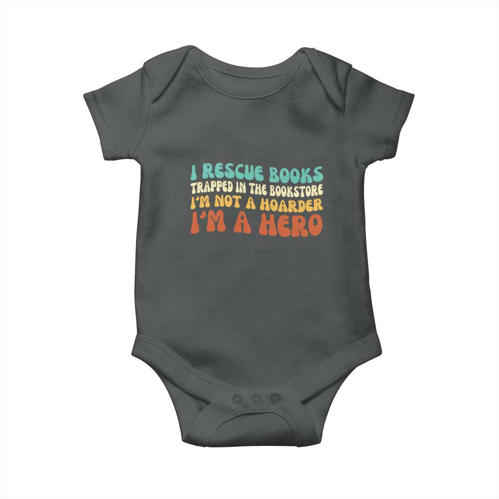 I Rescue Books Baby Onesie Funny Booksellers Bookworm Book Lover Reader Gift - Wonder Print Shop