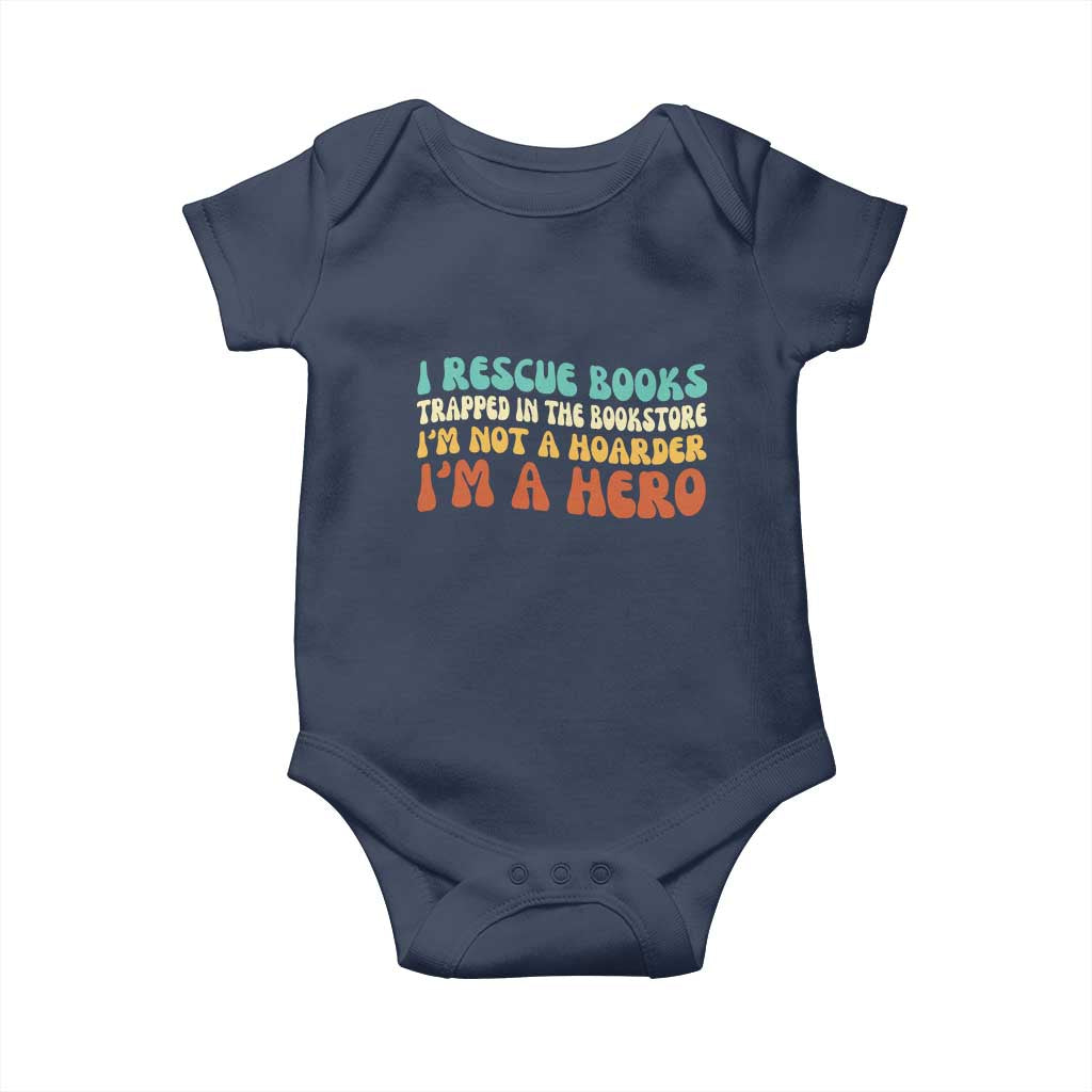 I Rescue Books Baby Onesie Funny Booksellers Bookworm Book Lover Reader Gift - Wonder Print Shop