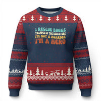 I Rescue Books Ugly Christmas Sweater Funny Booksellers Bookworm Book Lover Reader Gift - Wonder Print Shop