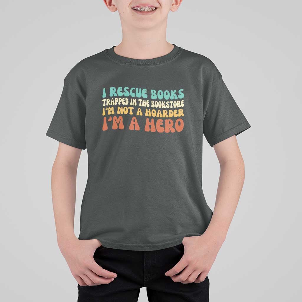 I Rescue Books T Shirt For Kid Funny Booksellers Bookworm Book Lover Reader Gift - Wonder Print Shop