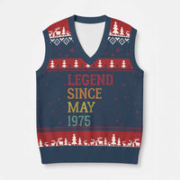 Legend Since May 1975 V-Neck Knit Sweater Vest Vintage Retro 50th Birthday Gifts - Wonder Print Shop