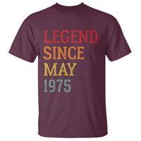 Legend Since May 1975 T Shirt Vintage Retro 50th Birthday Gifts