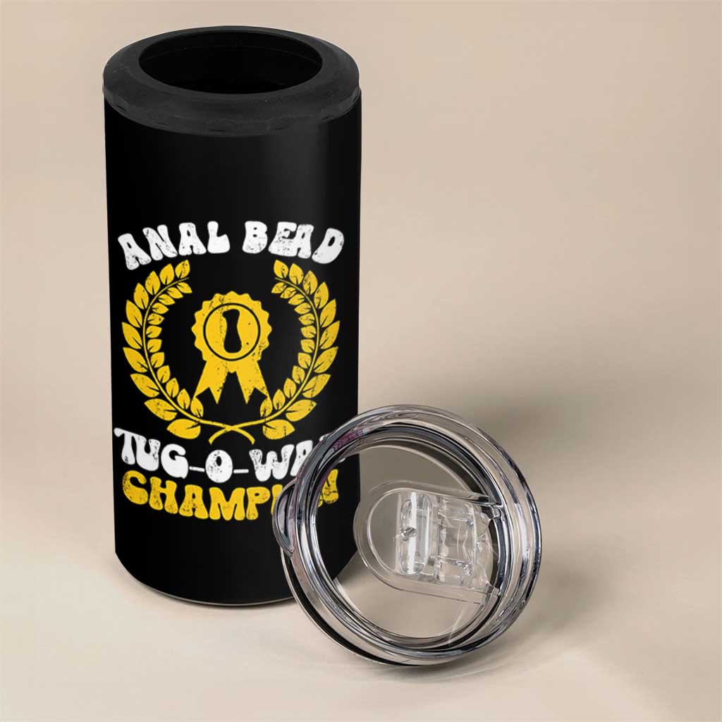Bead Tug O War Champion 4 in 1 Can Cooler Tumbler Funny Sarcastic Saying Weird Gag Gift