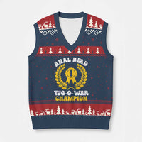 Bead Tug O War Champion V-Neck Knit Sweater Vest Funny Sarcastic Saying Weird Gag Gift - Wonder Print Shop