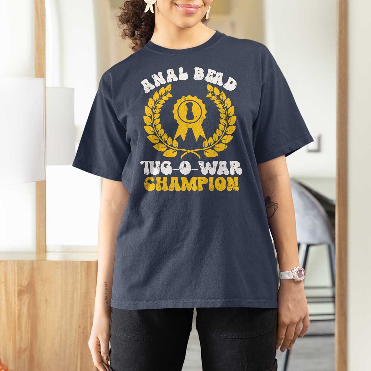 Bead Tug O War Champion T Shirt For Women Funny Sarcastic Saying Weird Gag Gift