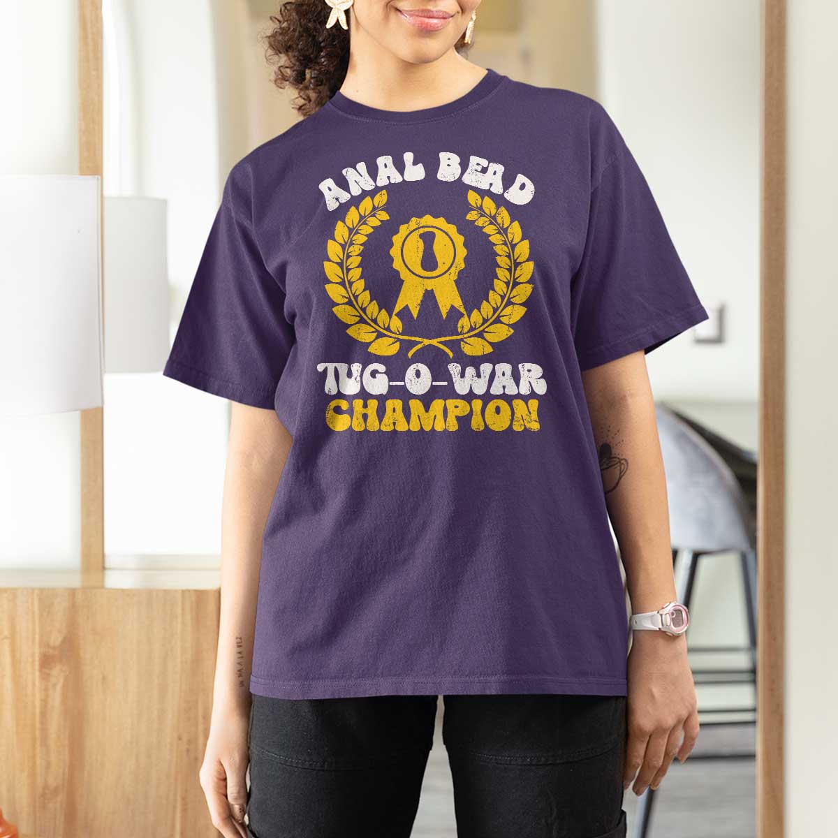 Bead Tug O War Champion T Shirt For Women Funny Sarcastic Saying Weird Gag Gift