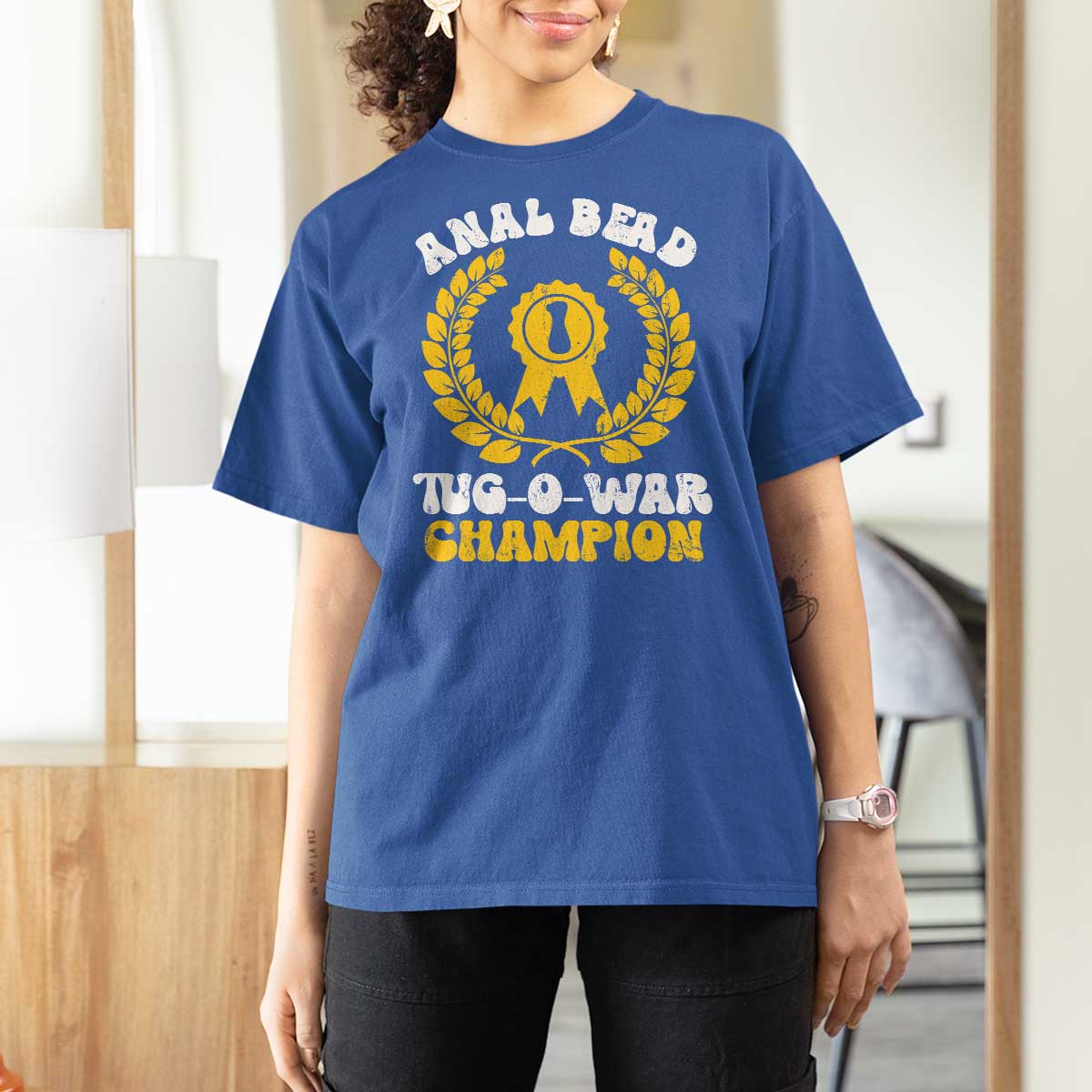 Bead Tug O War Champion T Shirt For Women Funny Sarcastic Saying Weird Gag Gift