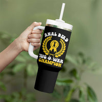 Bead Tug O War Champion Tumbler With Handle Funny Sarcastic Saying Weird Gag Gift