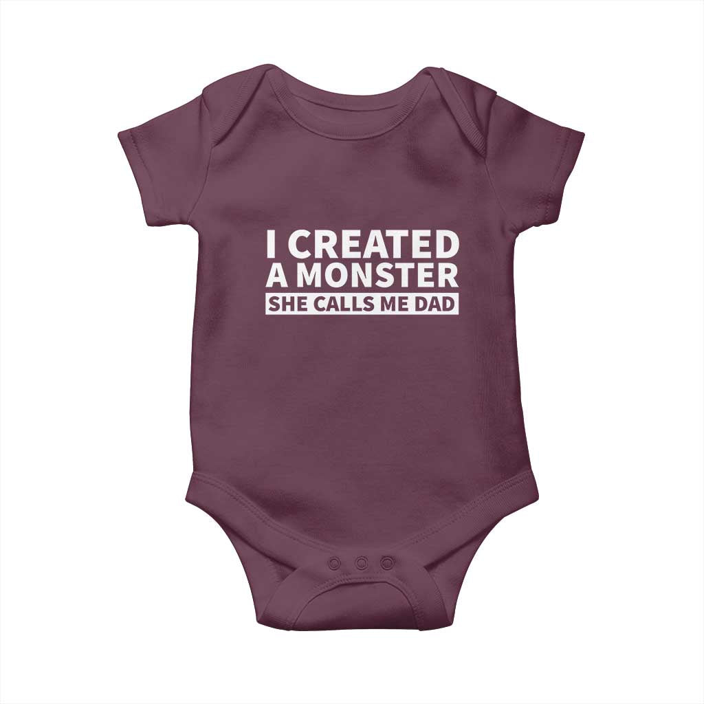 Funny Girl Dad Baby Onesie I Created A Monster She Calls Me Dad Saying Humor