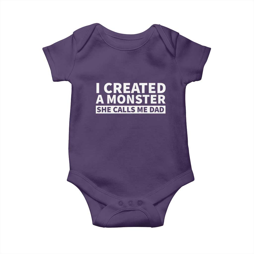 Funny Girl Dad Baby Onesie I Created A Monster She Calls Me Dad Saying Humor