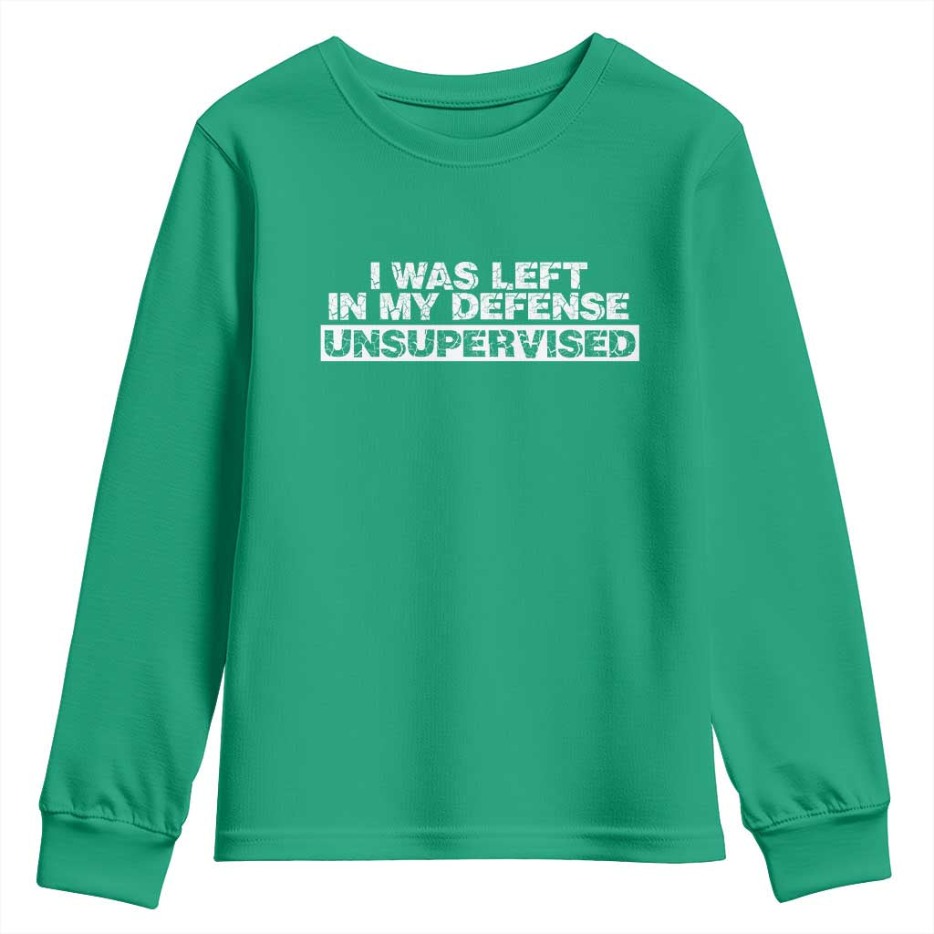 In My Defense I Was Left Unsupervised Youth Sweatshirt