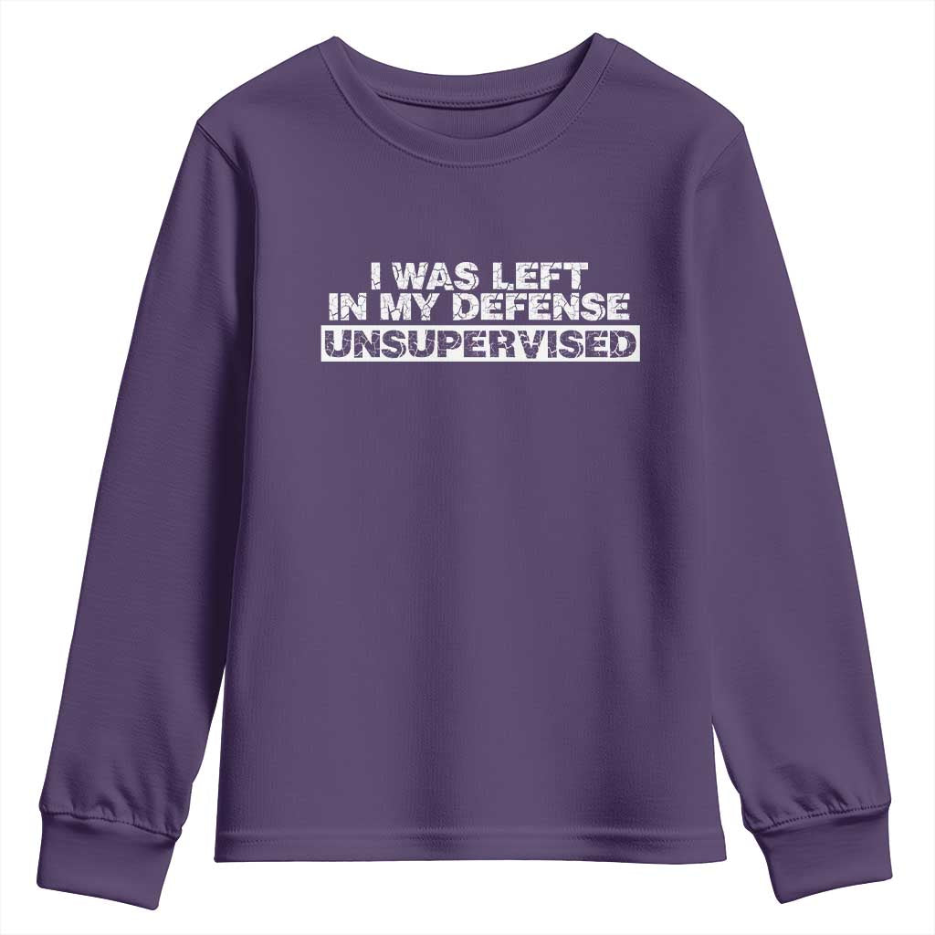 In My Defense I Was Left Unsupervised Youth Sweatshirt