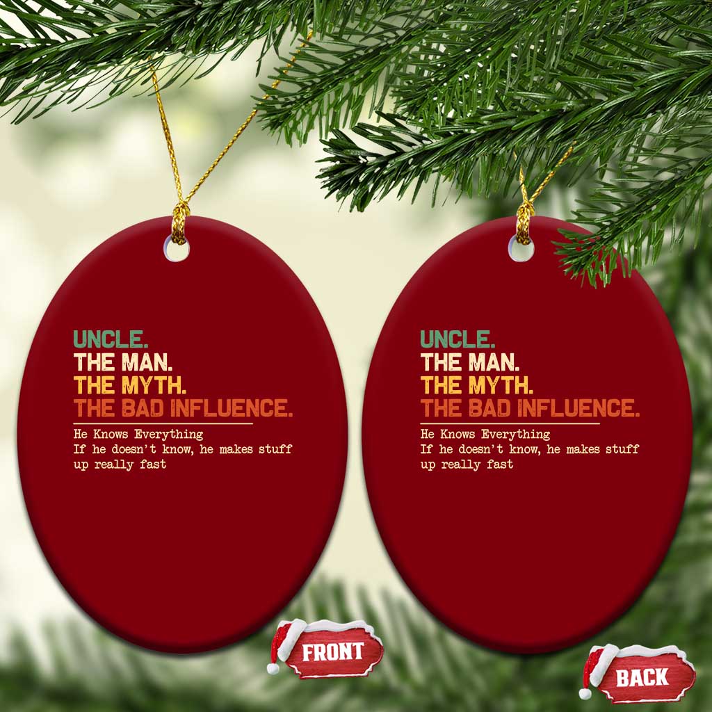 Funny Uncle Ceramic Ornament Best Funny Uncle Fathers Day - Wonder Print Shop