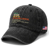 Funny Uncle Washed Cotton Baseball Cap Best Funny Uncle Fathers Day
