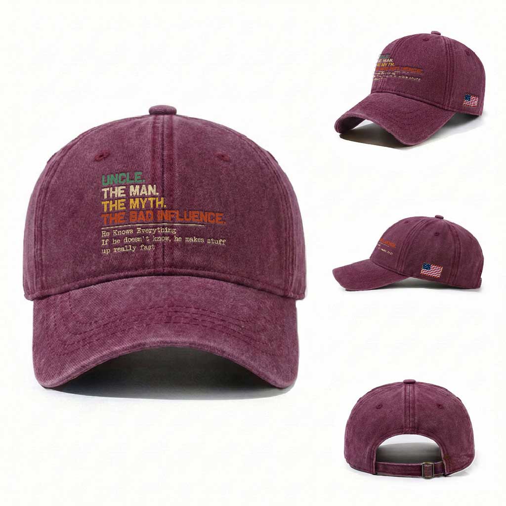 Funny Uncle Washed Cotton Baseball Cap Best Funny Uncle Fathers Day