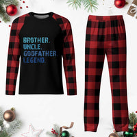 Brother Uncle Godfather Legend Plaid Pajama Set Best Funny Uncle Fathers Day - Wonder Print Shop