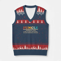 Funcle Funny Uncle V-Neck Knit Sweater Vest Like An Uncle Only Funner Fathers Day - Wonder Print Shop