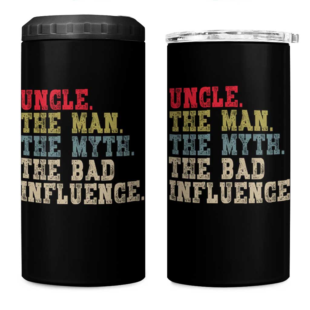 Retro Uncle 4 in 1 Can Cooler Tumbler Best Funny Uncle Fathers Day