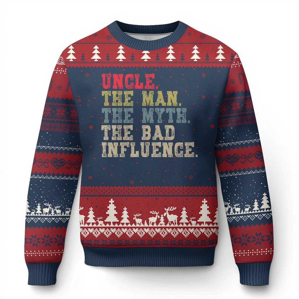 Retro Uncle Ugly Christmas Sweater Best Funny Uncle Fathers Day - Wonder Print Shop