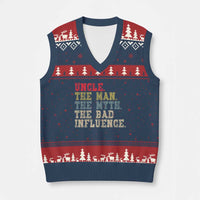 Retro Uncle V-Neck Knit Sweater Vest Best Funny Uncle Fathers Day - Wonder Print Shop