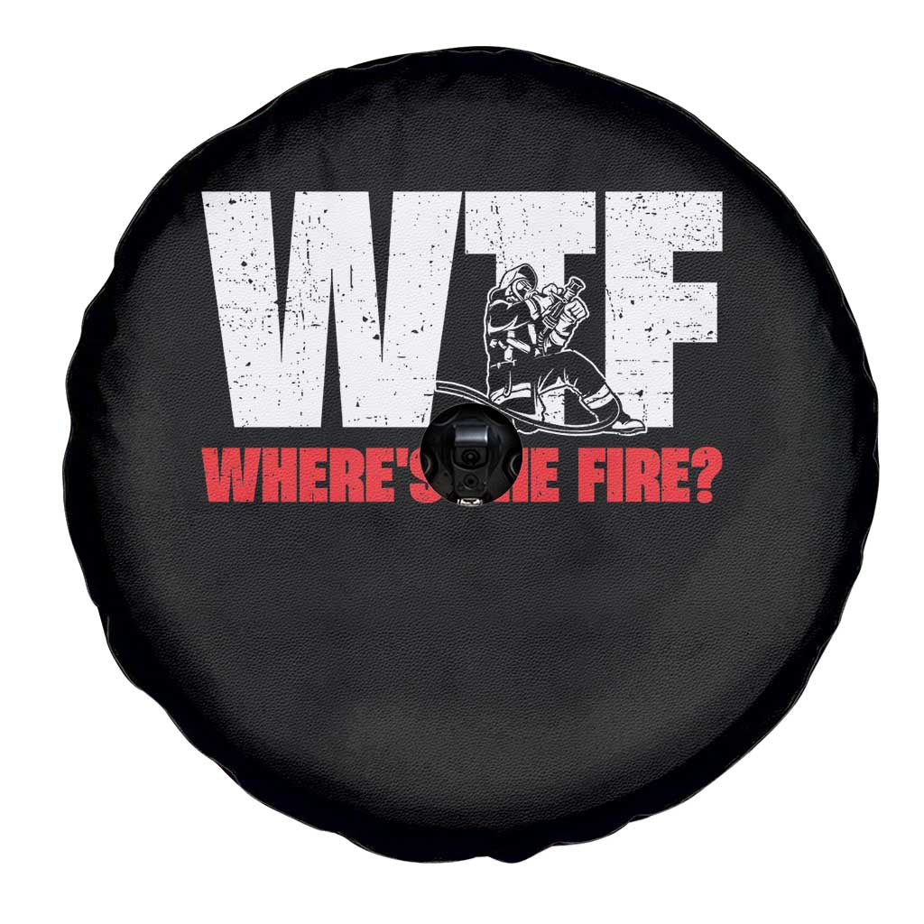 WTF Wheres The Fire Spare Tire Cover Funny Fireman Firefighter - Wonder Print Shop