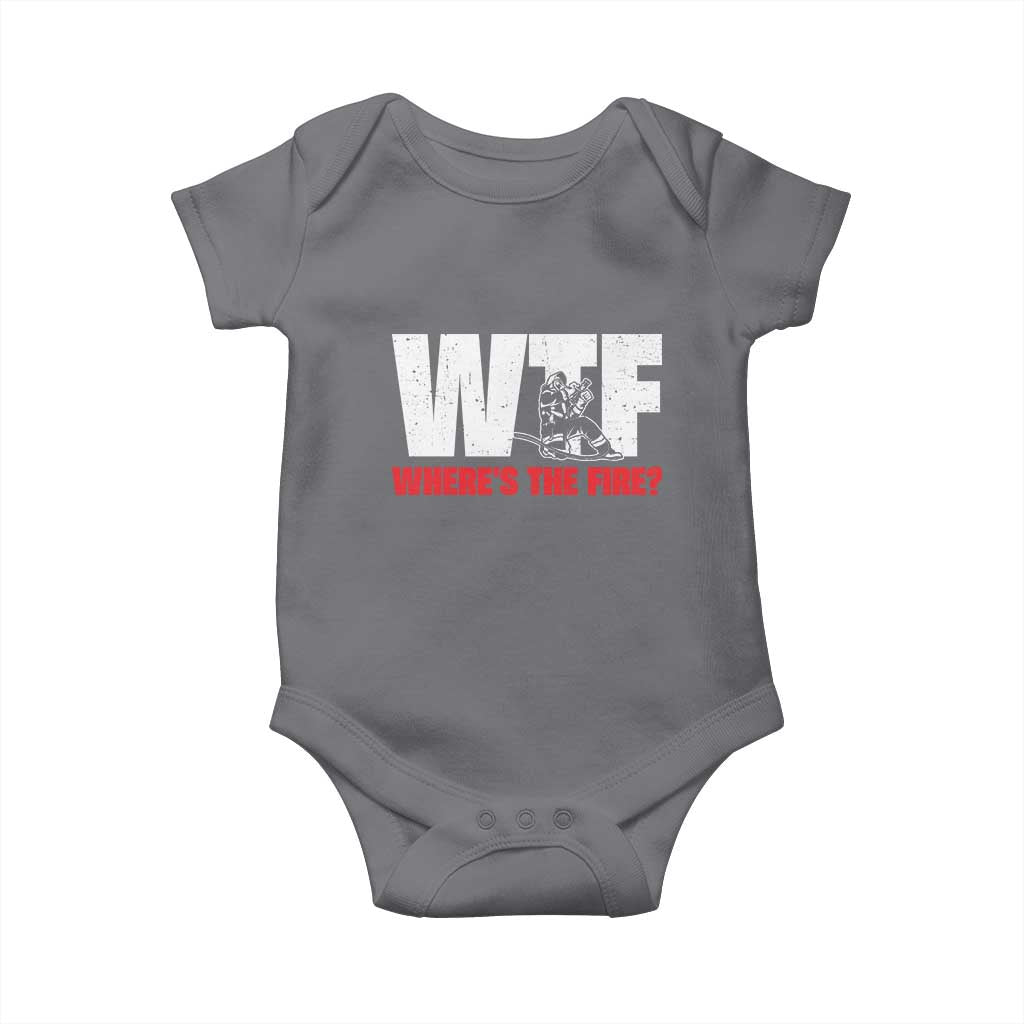 WTF Wheres The Fire Baby Onesie Funny Fireman Firefighter - Wonder Print Shop
