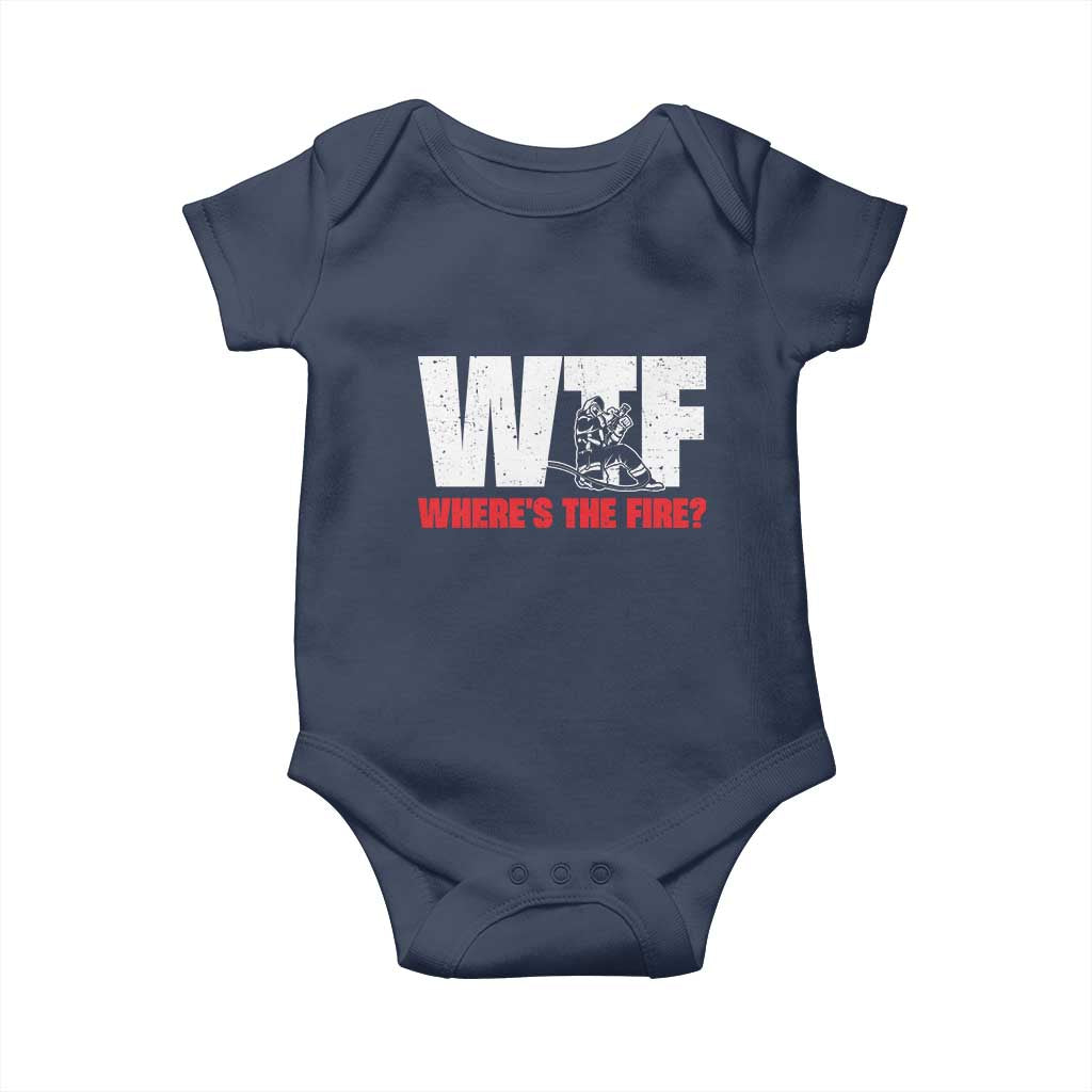 WTF Wheres The Fire Baby Onesie Funny Fireman Firefighter - Wonder Print Shop