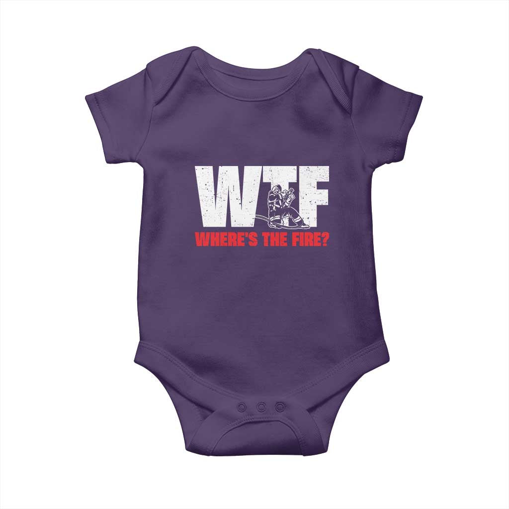 WTF Wheres The Fire Baby Onesie Funny Fireman Firefighter - Wonder Print Shop