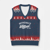 Officially Retired 2025 V-Neck Knit Sweater Vest Vintage Retirement - Wonder Print Shop